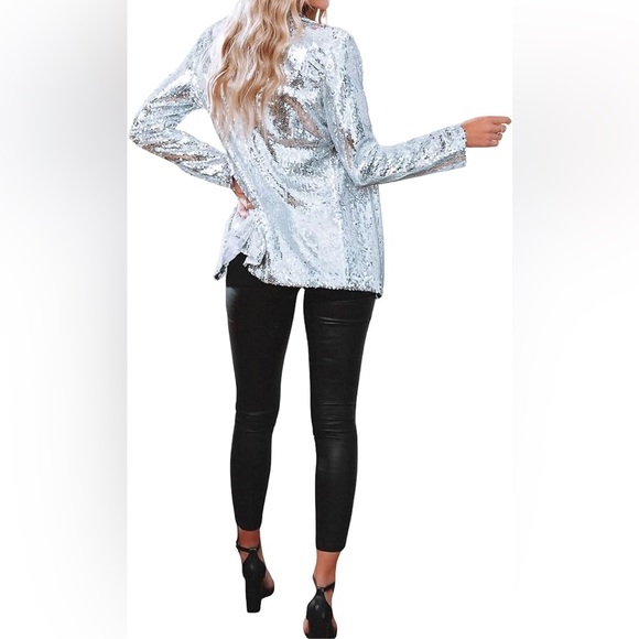 🤍 Sequin Open Front Blazer - Picture 12 of 12